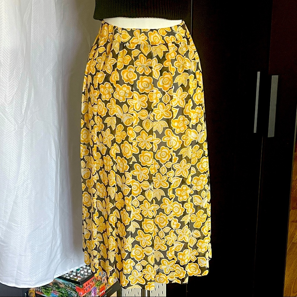 Vintage Floral Pleated Skirt - M - Made in Paris